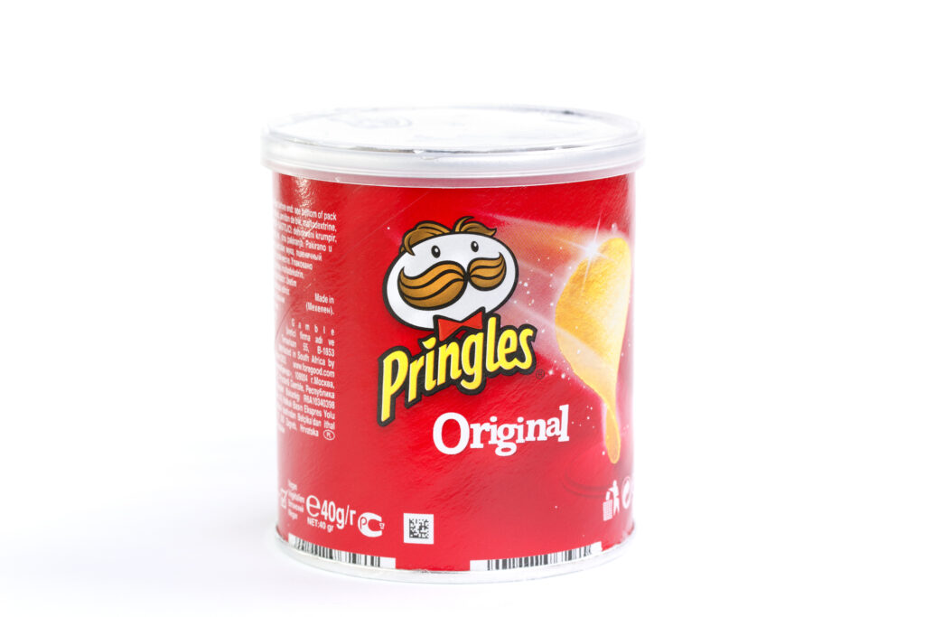 Pringles Original can isolated on white.