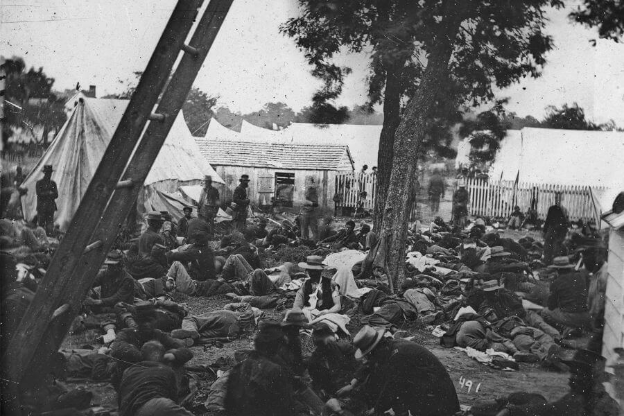 wounded soldiers after battle american civil war