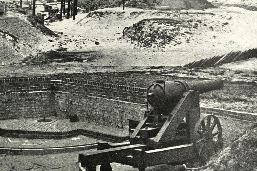 Charleston, South Carolina (vicinity). Interior view of Fort Wagner