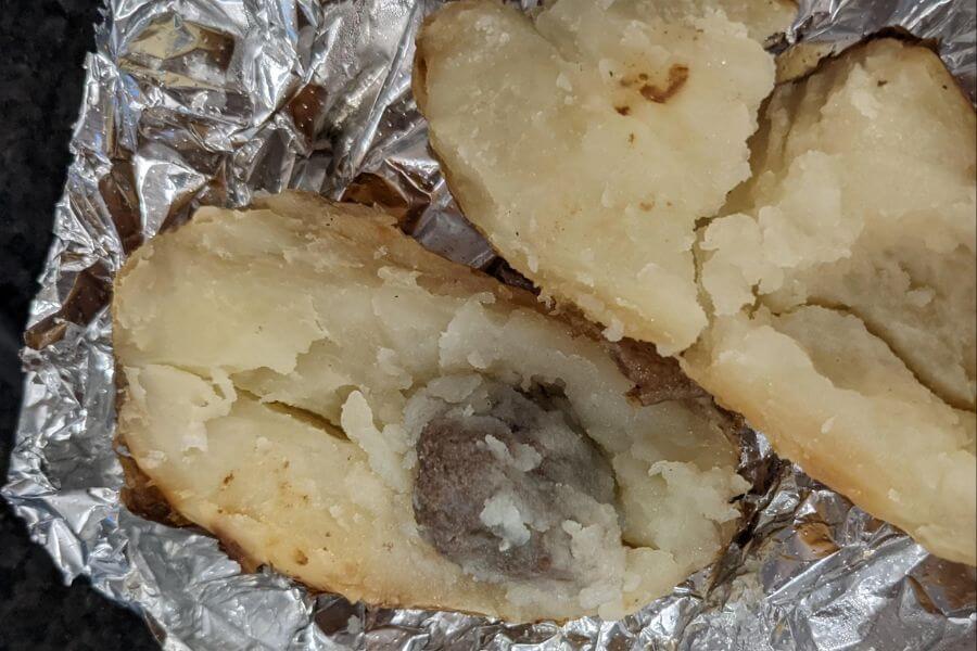 baked potato in tin foil