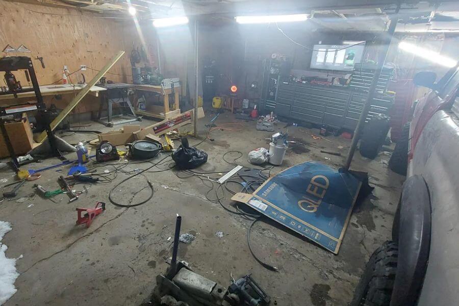 untidy garage