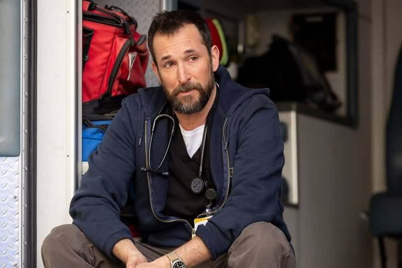 Noah Wyle on the set of "The Pitt"